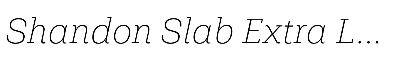 Shandon Slab Extra Light Italic